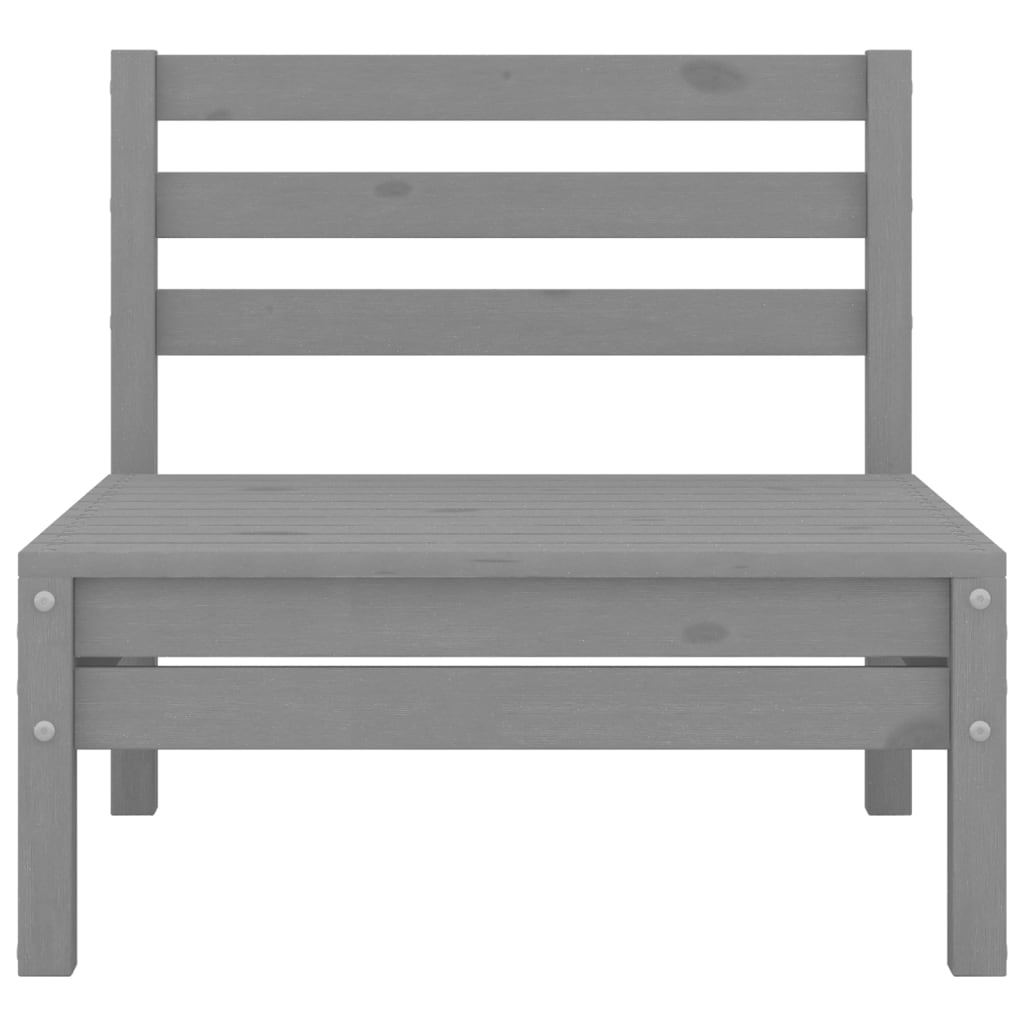 7-tlg. Garten-Lounge-Set Grau Kiefer Massivholz